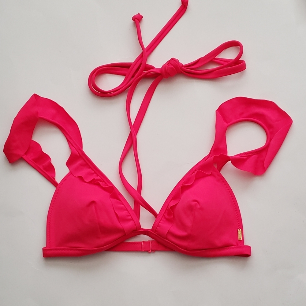 VS Pink Ruffle Strappy Bikin top